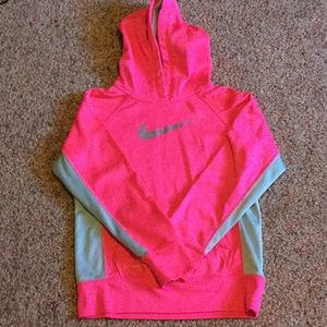 Neon pink Nike hoodie for kids